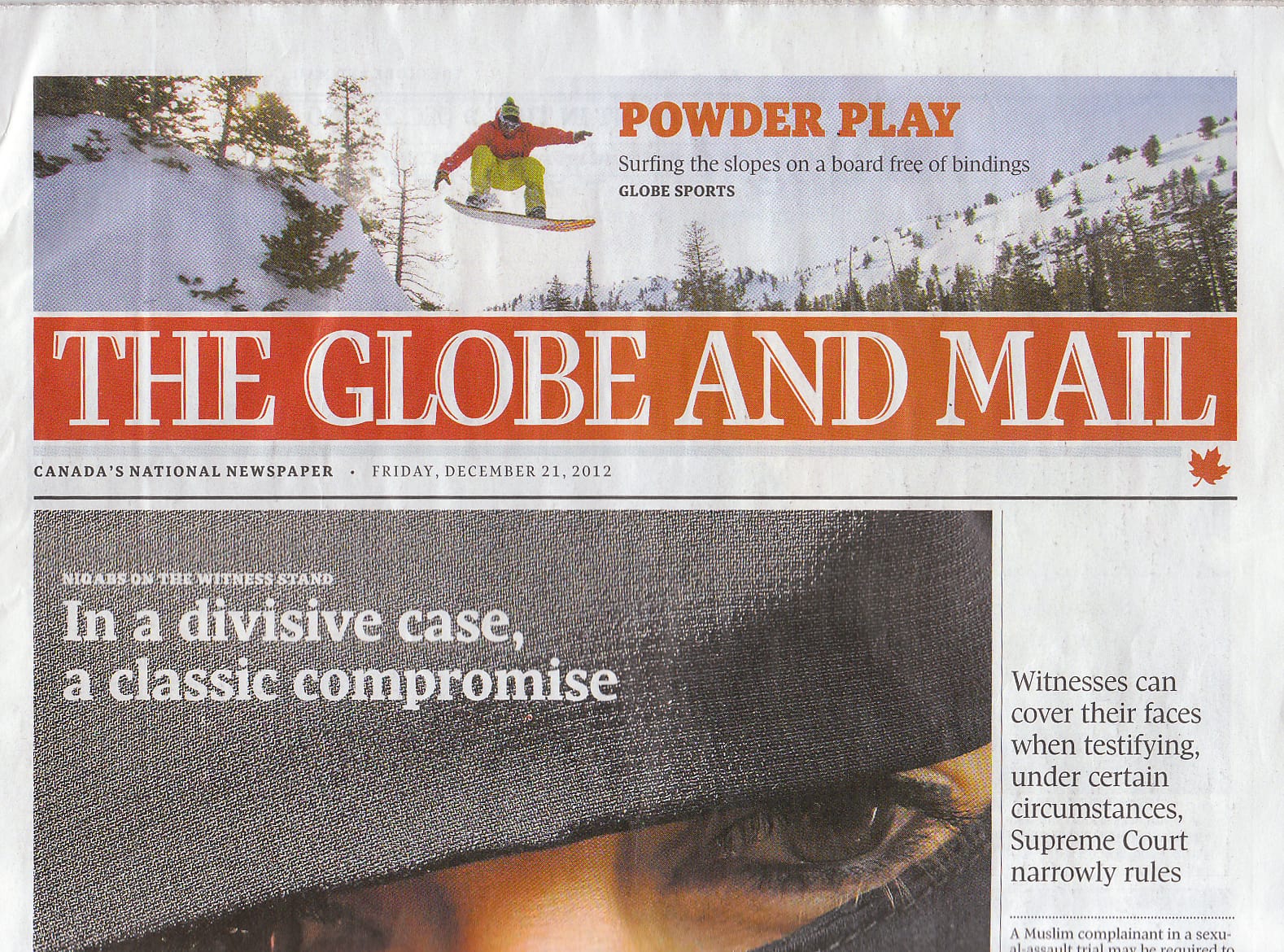 Globe and Mail Article on Grassroots Powsurfing