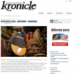 Kronicle Magazine Article featuring Jeremy Jensen, shaper and owner of Grassroots Powdersurfing.