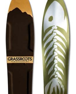 Grassroots Barracuda 140cm powsurfer with 3 dimensional base