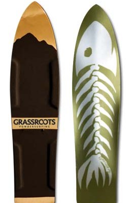 Grassroots Barracuda 140cm powsurfer with 3 dimensional base