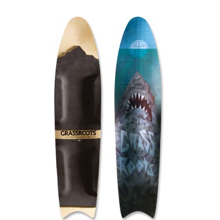 Grassroots Great White 140cm 3D Model powsurfer. Handcrafted in Utah.