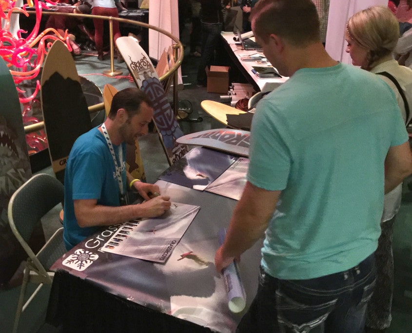 Jeremy Jensen signs autographs at Warren Miller Entertainment's Chasing Shadows World Premier