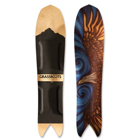 Grassroots Stealth 145cm 3D model powsurfer with Thunderbird graphic