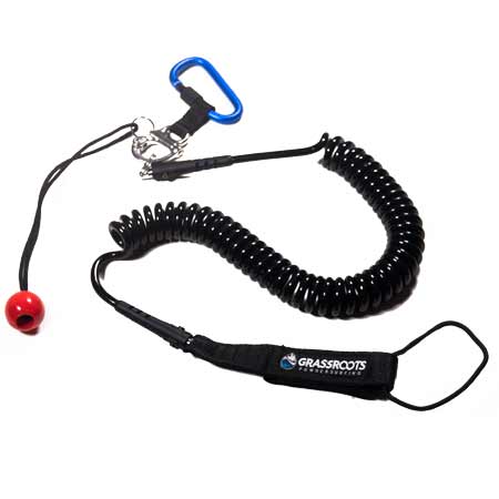 Powsurf Leash coiled with quick-release