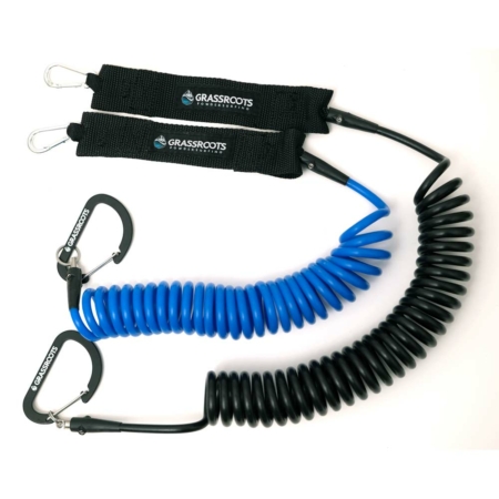 Coil Powsurf Leashes with Quick Release - Blue and black USA Made