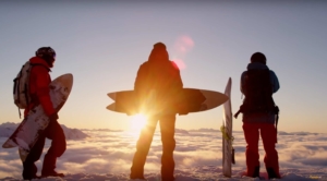 Big Wave Powsurfing Jeremy & Provo Bros on the summit