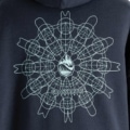 Powsurf Sacred Geometry Hoody Front Slate Blue Detail