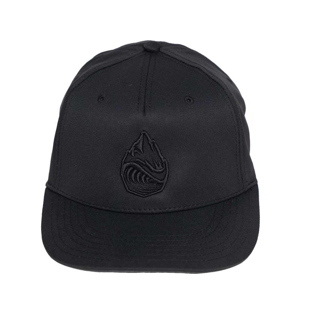 Black on Black Grassroots Powsurf Drop 3D Logo - Snapback Hat