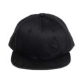 Front view Black on Black Grassroots Powsurf Drop 3D Logo - Flat Bill Snapback Hat