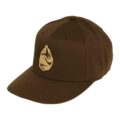 Brown Grassroots Powsurf Drop 3D Logo - 5 Panel Curved Bill Snapback Hat