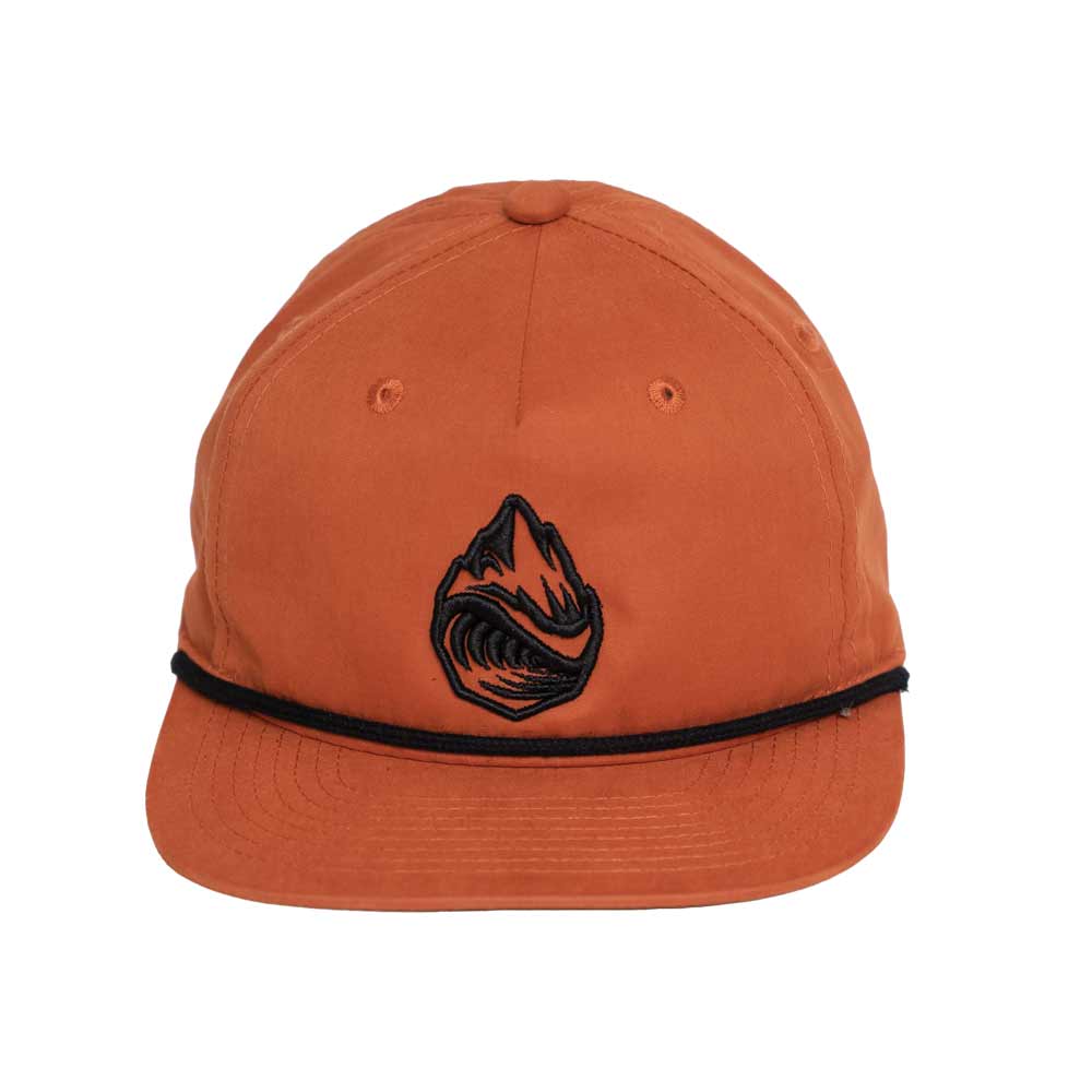 Burnt Orange - Grassroots Powsurf Drop 3D Logo - 5 Panel Flat Bill Snapback Hat