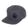 Side view Dark Grey Grassroots Powsurf Drop 3D Logo - Flat Bill Snapback Hat
