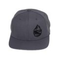 front view Dark Grey Grassroots Powsurf Drop 3D Logo - Flat Bill Snapback Hat