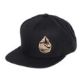 Side view Black with Gold Grassroots Powsurf Drop 3D Logo Hat