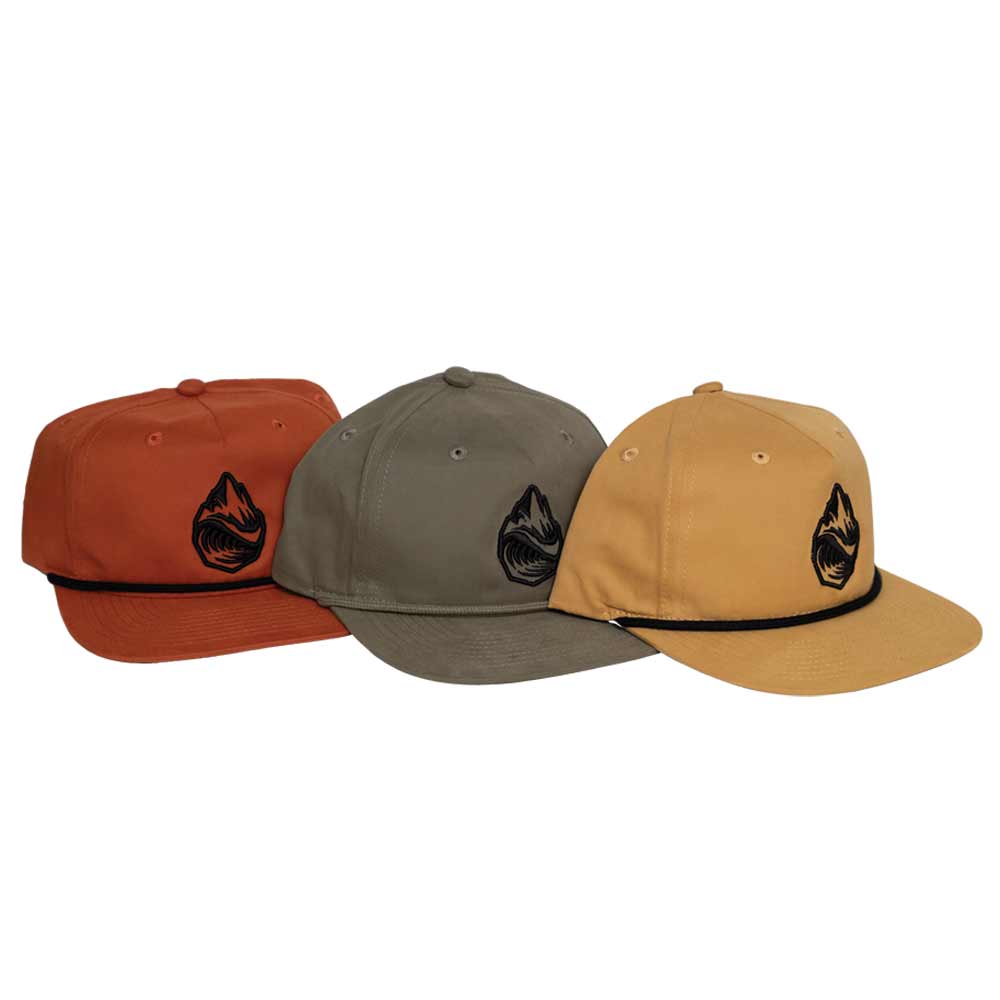 Side view Colorways for Grassroots Powsurf Drop 3D Embroidered Logo - 5 Panel Flat Bill Snapback Hat