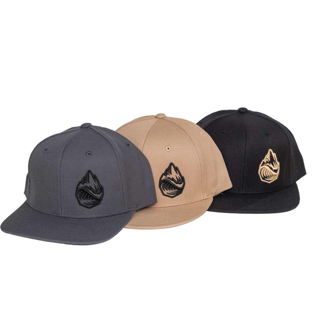 Colorways for Grassroots Powsurf Drop 3D Embroidered Logo - 6 Panel Flat Bill Snapback Hat