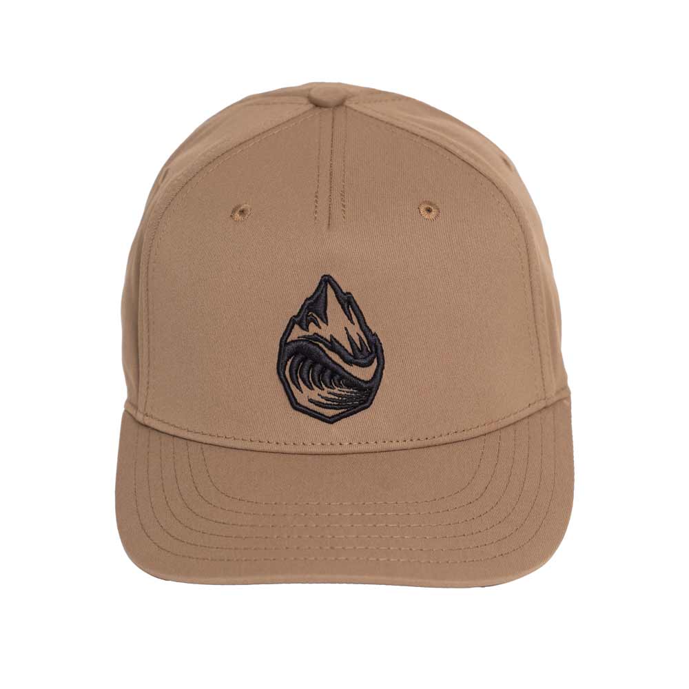 Front View Khaki Grassroots Powsurf Drop 3D Logo -Snapback Hat