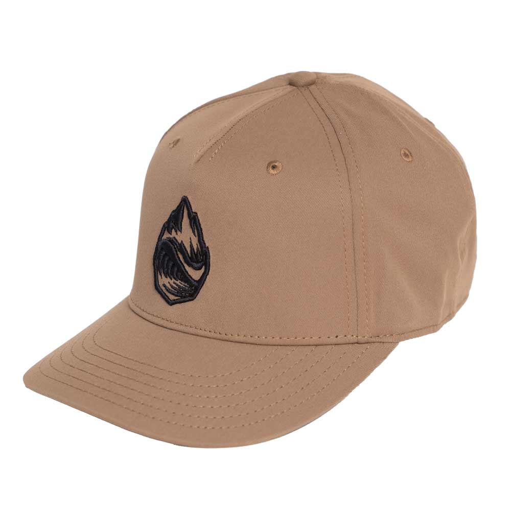 side view Khaki Grassroots Powsurf Drop 3D Logo -Snapback Hat