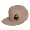 Side View Dark Grey Grassroots Powsurf Drop 3D Logo - 6 Panel Flat Bill Snapback Hat