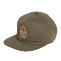 Angle View Loden with Gold Grassroots Powsurf Drop 3D Embroidered Logo Hat