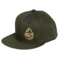 Side View Front view Olive with Gold Grassroots Powsurf Drop 3D Embroidered Snapback Hat
